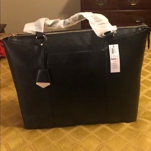 WHITE HOUSE BLACK MARKET BLACK LEATHER ANNA TOTE